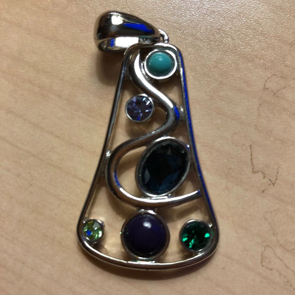 Lia Sophia Serendipity pendant with Blue/Green/Purple crystals